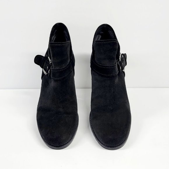 STUART WEITZMAN Dude' suede Bootie black Sz 9 - Picture 2 of 10
